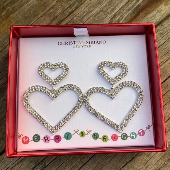 Christian Siriano Jewelry Christian Siriano Double Heart Rhinestone
